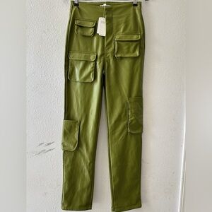 AFRM Sigmund Faux Leather Pant in Green